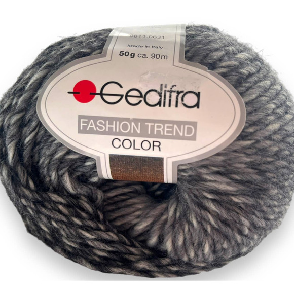 2 Skeins Gedifra FASHION TREND COLOR Wool Yarn | #4516 Gray | Made in Italy - Picture 1 of 6